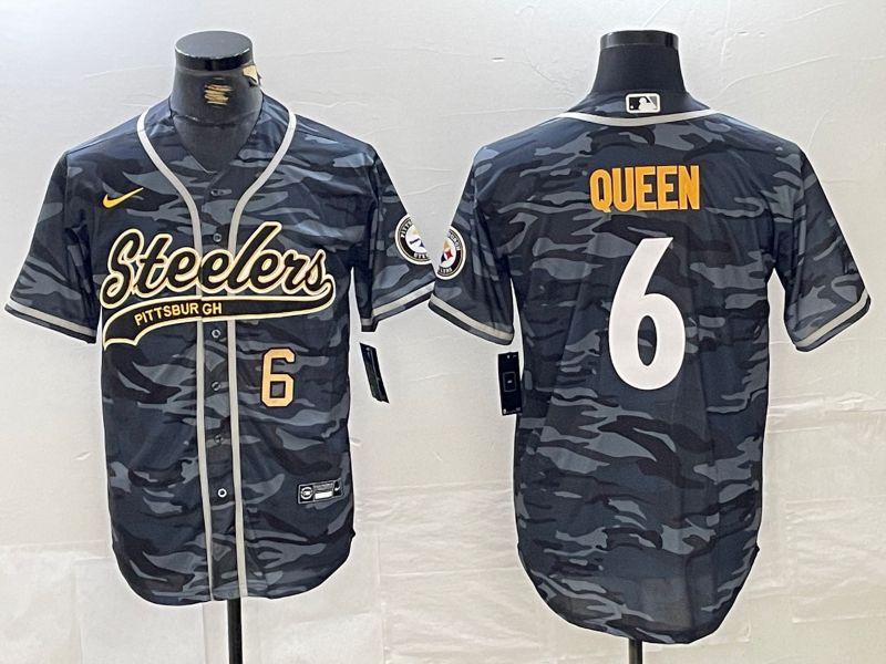 Men Pittsburgh Steelers #6 Queen Camo Joint Name 2024 Nike Limited NFL Jersey style 2->pittsburgh steelers->NFL Jersey